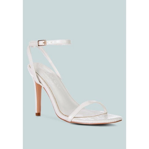 White fashion barely there sandals