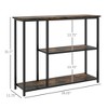 NicBex Narrow Console Table,Stylish Minimalist Entryway Table with 2 Open Bottom Storage Shelves,Modern Couch Table for Living Room,Brown - 3 of 4