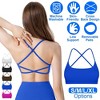 NPolar "Women’s Cross-Back Sports Bra, Padded Strappy Crop Top with Removable Pads for Gym & Yoga" Blue - 2 of 4