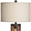 Pacific Coast Lighting 30 1/2" Tall Large Rustic End Table Lamp Night Light Dark Amber Black Glass Metal Single Beige Shade Living Room Bedroom - 3 of 4