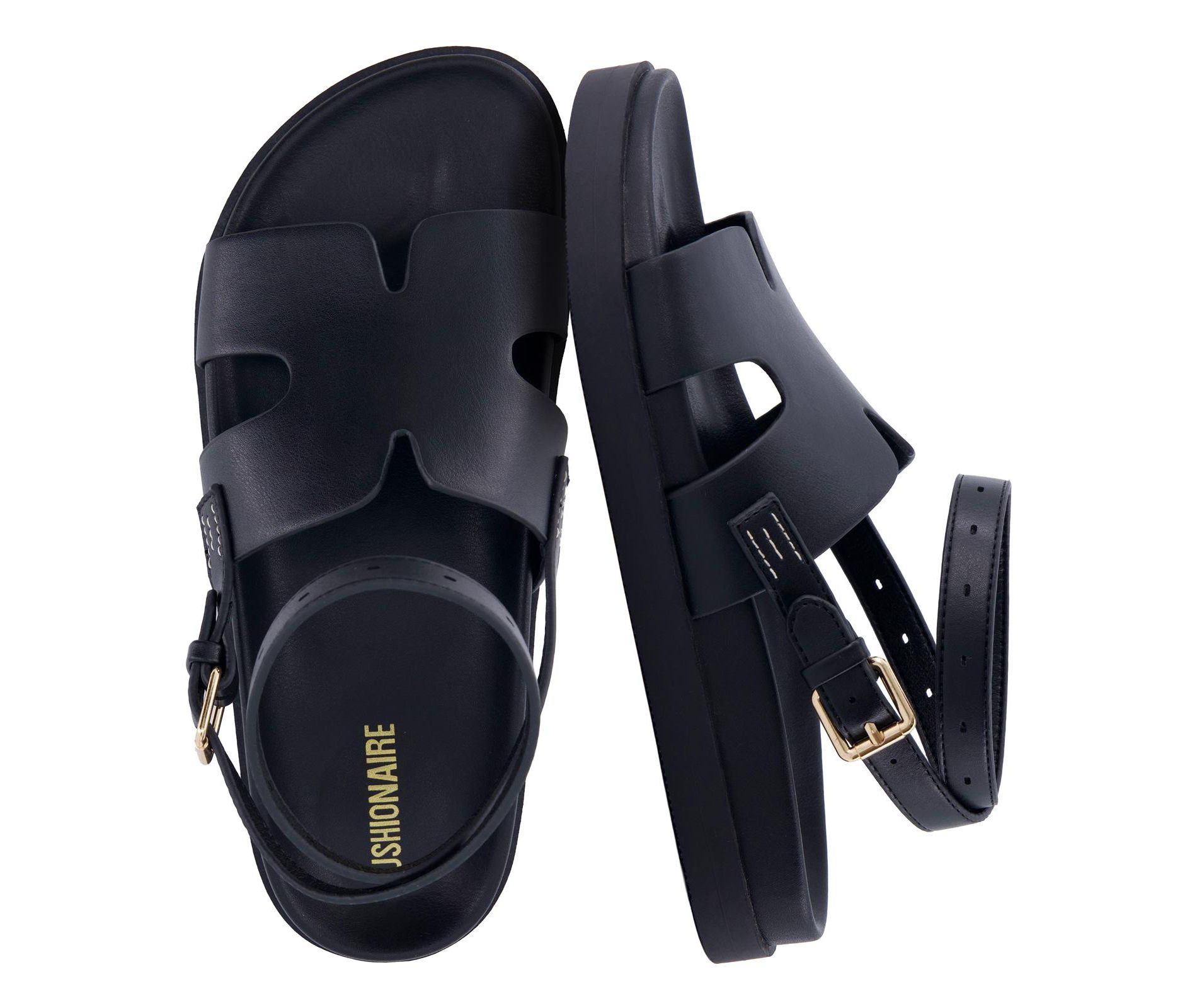 CUSHIONAIRE Erika Sandals for Women with Cut-Out Band and Ankle Strap, Cushioned Footbed Sandal with Memory Foam, Wide Width Available