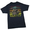 Star Wars Mens' Shirt The Mandalorian Baby Yoda Wanted T-Shirt - 3 of 3