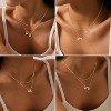 BRINJOY Gold Necklace Multi-layer Bubble Heart Letter Necklace 14K Gold Plated Chain Stackable Pendant, Jewelry Gift - 3 of 4