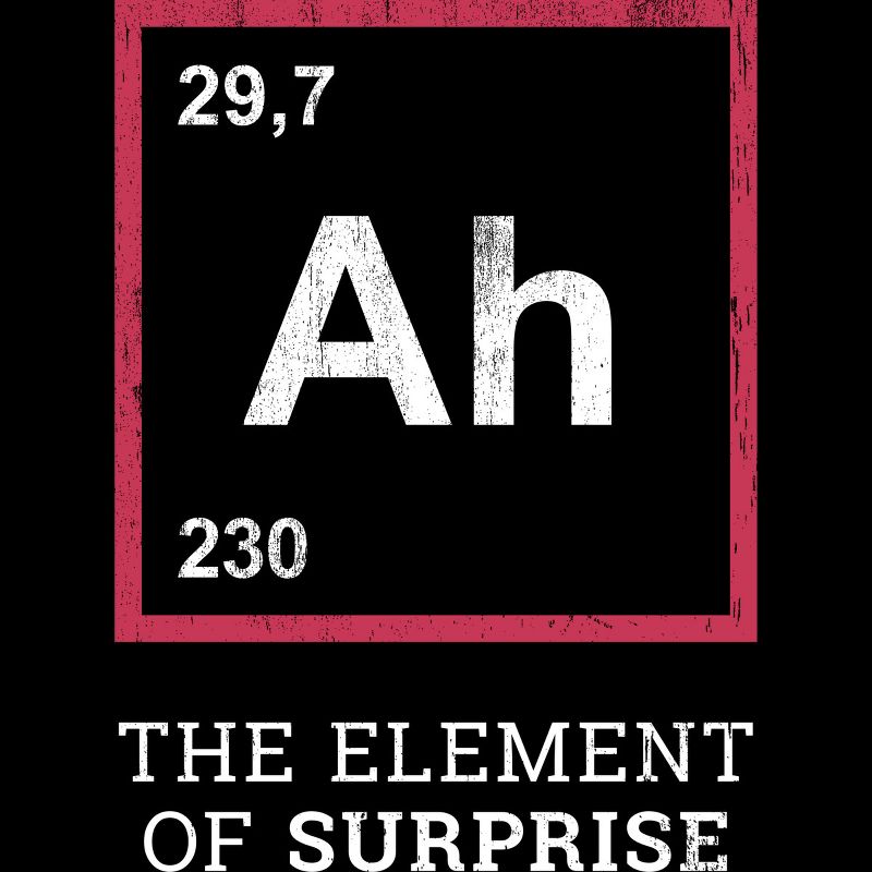 Men's Design By Humans Ah the element of surprise - funny gift idea By villainspirit T-Shirt, 2 of 5