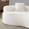 Spassway 67" White Upholstered Loveseat with Armrest Teddy Velvet Compression Couch with 2 Pillows - 3 of 4
