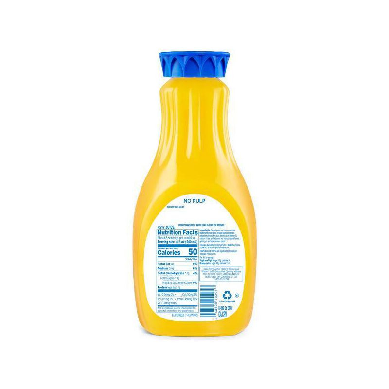 Tropicana Trop50 No Pulp Orange Juice - 52 fl oz, 2 of 4