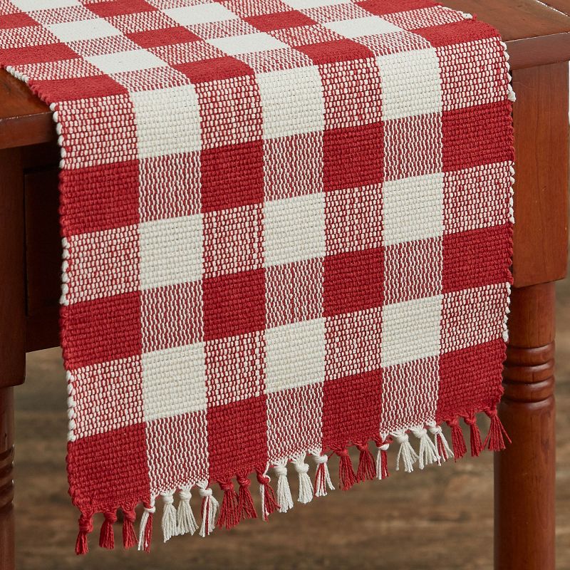 Park Designs Buffalo Check Table Runner - 36"L Red & Cream, 1 of 4
