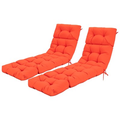 Tangkula 2Pcs Lounge Chair Cushion 73 x 22 Inch High Back Recliner Cushion with 4 Fixing Ties