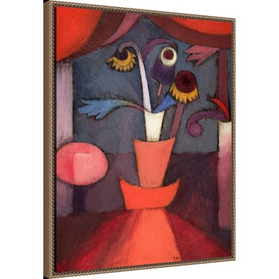 Autumn Flower Abstract Impressionist Beaded Framed Canvas Art