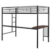 Whisen Twin Size Metal Loft Bed with Built-in Desk, Ladder and Guardrails - 4 of 4