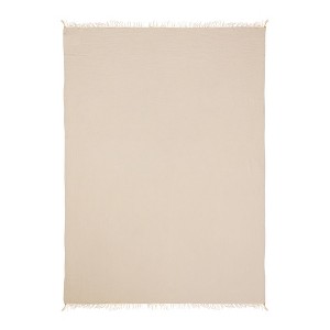 47" X 60"  Cotton Woven Turkish Towel Throw Blanket with Fringe - 1 of 4