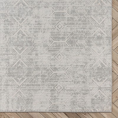 Ethan Marion 8' x 10' Gray Synthetic Reversible Area Rug