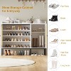 Rattan Shoe Cabinet – 7-Tier Freestanding Shoe Storage Organizer with 3 Doors & Adjustable Shelves, Entryway Shoe Rack - 3 of 4