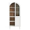 Resenkos Bookshelf, Bookcase Standing Shelf Unts,68" Bookshelf, 5-Tier Arched Storage Cabinet Display Bookcase,White - 3 of 4
