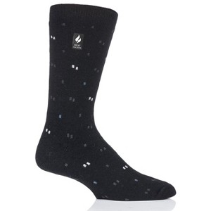Heat Holders® Men's Micro Pattern ULTRA LITE™ Socks | Thermal Yarn | Lightweight Winter Socks Tight Fit Shoes | Warm + Soft, Hiking, Cabin, Cozy at Home Socks | 3X Warmer Than Cotton - 1 of 2