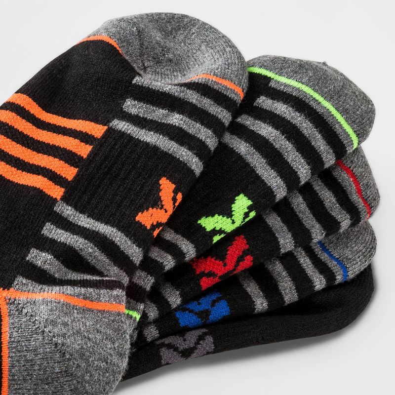 Kids' 6pk Ankle Socks - All In Motion™ Black, 3 of 4