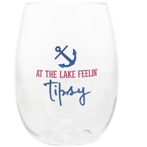 Pavilion Gift Company - At The Lake - 14 oz Tritan Stemless Wine Glass - Drinkware - 1 of 4