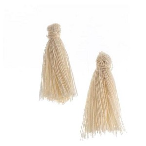 John Bead 1in Ivory Cotton Tassels Ornament for DIY Crafts Party Decorations, 20pcs - 1 of 4