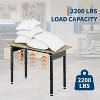 Acekool 48" Adjustable Workbench, 2200lbs Capacity, Power Outlets, Wheels, Heavy-Duty Table for Garage, Workshop, Office, Home - 4 of 4