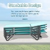 GlasFlength Patio Lounge Chair, Set of Three with Adjustable Backrest and Small Side Table for Poolside Patio, Blue, 64.41" * 26.69" * 35.43" - 3 of 4