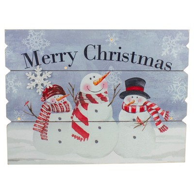 Northlight 16" Lighted Snowmen 'Merry Christmas' Wall Decor