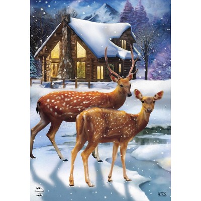 Briarwood Lane Winter Garden Flag 12x18 For Outdoor Winter Cabin Deer For Winter Garden Flag Flags For Outside