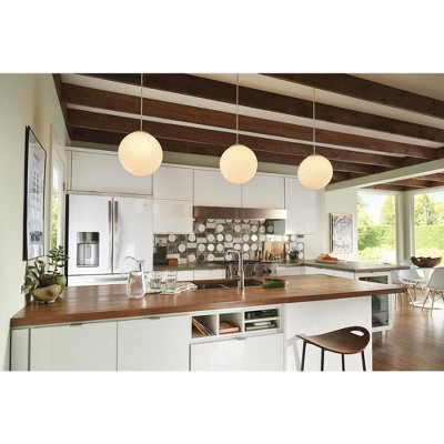 Satin White Glass Globe Pendant Light for Indoor Use