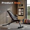 Adjustable Weight Bench for Home Gym, Foldable Workout Bench with 5 Backrests, 660LBS Stable Incline Decline Bench for Full Body Workout - 3 of 4