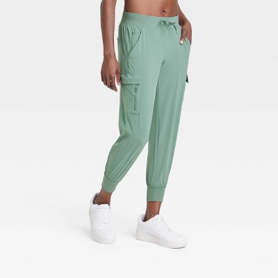 All in Motion Stretch Woven High Rise Wide Leg pants Green Size
