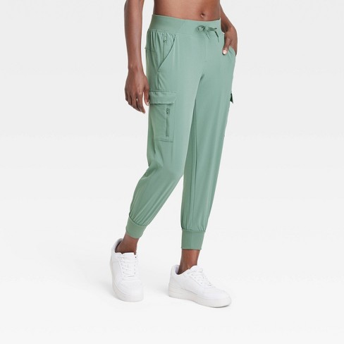 Women's Stretch Woven Cargo Pants - All In Motion™ Light Green XL