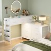 WOWLIVE Dresser for Bedroom with Charging Station and LED Light, Rotatable Vanity Desk with Fabric Drawers and Side Pockets, HD041 - 2 of 4