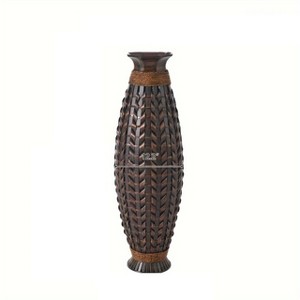 Dexmalle A 39-inch tall hand-woven bamboo floor vase - 1 of 4