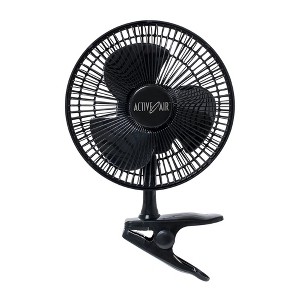 Active Air HORF8 8 Inch Clip On 360-Degree 7.5W Brushless Motor Hydroponic Grow Fan with Spring-Loaded Plastic Clip for Hydroponic Gardens, Black - 1 of 2