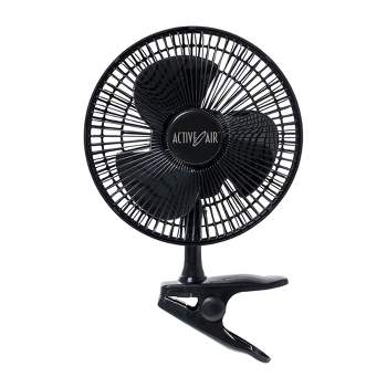 Active Air HORF8 8 Inch Clip On 360-Degree 7.5W Brushless Motor Hydroponic Grow Fan with Spring-Loaded Plastic Clip for Hydroponic Gardens, Black