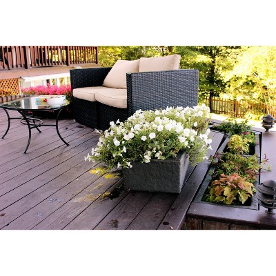 Extra Large Bronze Resin Rectangular Trough Planter