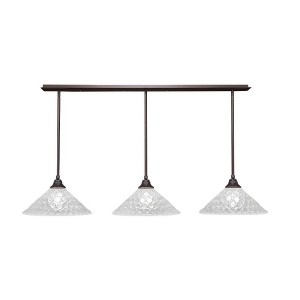 Toltec Lighting Stem 3 - Light Chandelier in  Dark Granite with 16" Italian Bubble Shade - 1 of 1