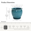 LuxenHome Sea Blue Bowl Round Ceramic Decorative Planter Pot - 3 of 4