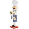 Northlight 14" White and Blue Chef with Gingham Apron Wooden Christmas Nutcracker - 3 of 4