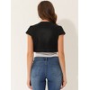 INSPIRE CHIC Women's Casual Cap Sleeve Open Front Crop Denim Shrugs - 4 of 4