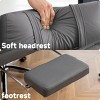 High Back Ergonomic Office Chair with Reclining Backrest and Footrest, Faux Leather Desk Chair with Lumbar Support-3irtyhousy - 3 of 4