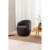 TiramisuBest Teddy Fabric Swivel Accent Armchair Barrel Chair Black Metal Ring Base Ergonomic Upholstered - 3 of 4