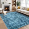 Area Rug, Home Decor Washable Vintage Distressed Rug - Soft Non Slip Low Pile Foldable Carpet for Living Room Bedroom Dining Room Office - 2 of 4