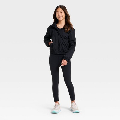 Детские куртки All In Motion Girls' Piped Windbreaker Jacket - All In Motion™ Black XS — фото 2