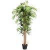 Tangkula Artificial Bamboo Silk Tree Planter Green 5 Feet Holiday Decoration - 2 of 4