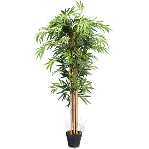 Costway 5-Feet Artificial Tree Green Indoor Outdoor Home Decorative Planter - 1 of 4