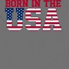 Rerun Island Men's Born In The Usa Flag Logo Black Americana 4Th Of July Short Sleeve Graphic Cotton T-Shirt - Charcoal L - 2 of 4