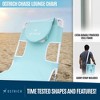 Ostrich 72 by 22 Inch Versatile Chaise Lounge Portable Reclining Lounger, Outdoor Patio, Beach, Lawn, Camping, or Pool Tanning Chair, Aqua - 3 of 4