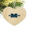 Millikin University Secondary Logo Heart Love Wood Christmas Tree Holiday Ornament - 2 of 3
