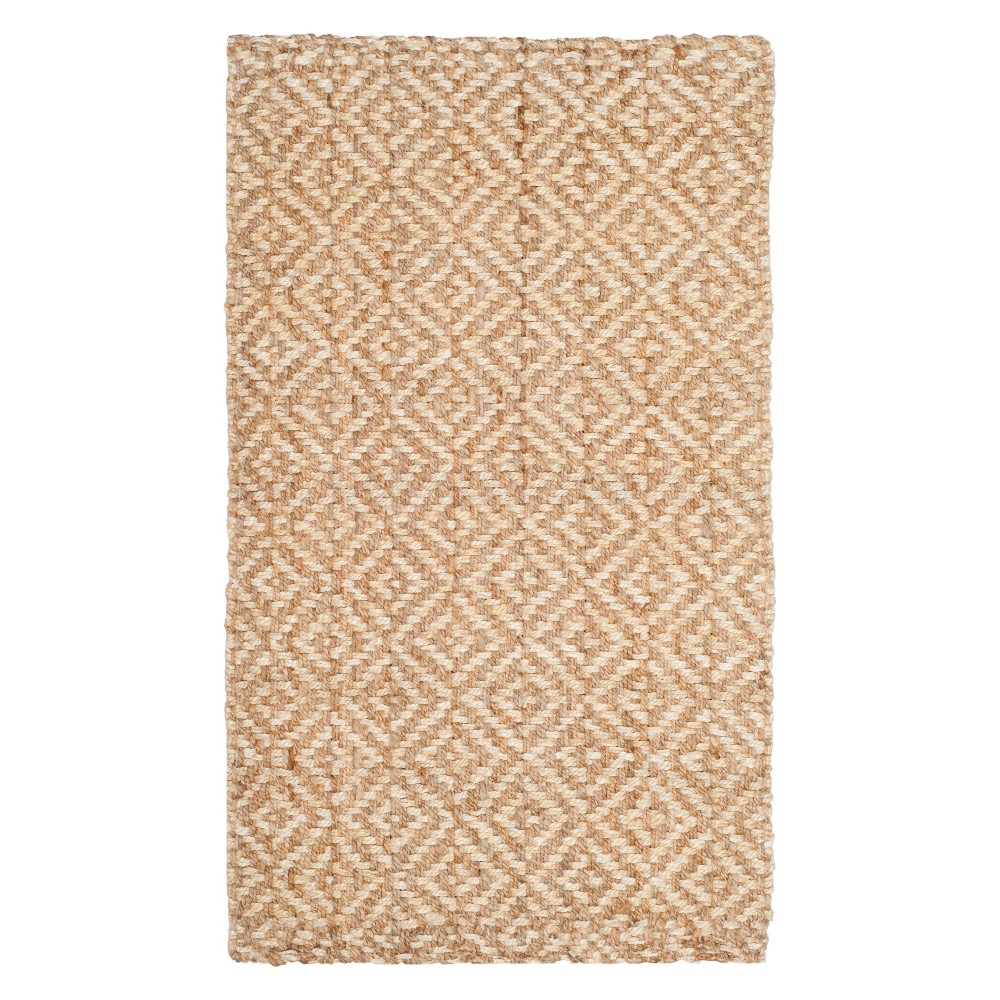 4'x6' Lorrie Geometric Woven Rug Ivory/Natural - Safavieh