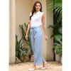 INSPIRE CHIC Women's Work Casual Straight Long Trousers Wide Leg Belted Pant - 3 of 4
